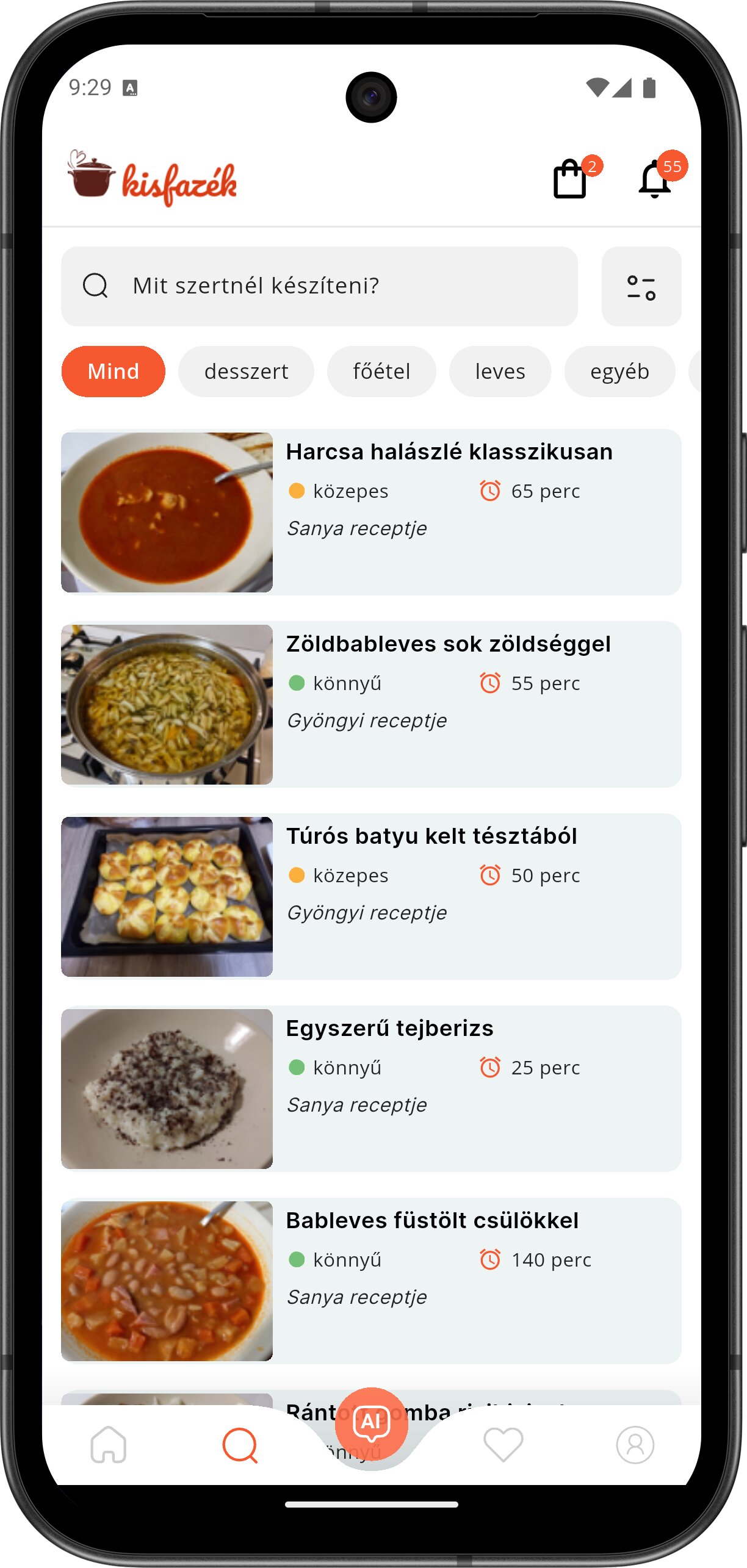 Recept kereső