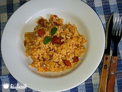 Kolbászos bulgur