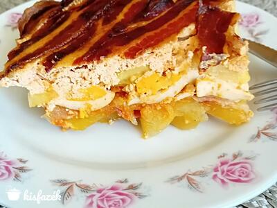 Zöldséges-baconos rakott krumpli