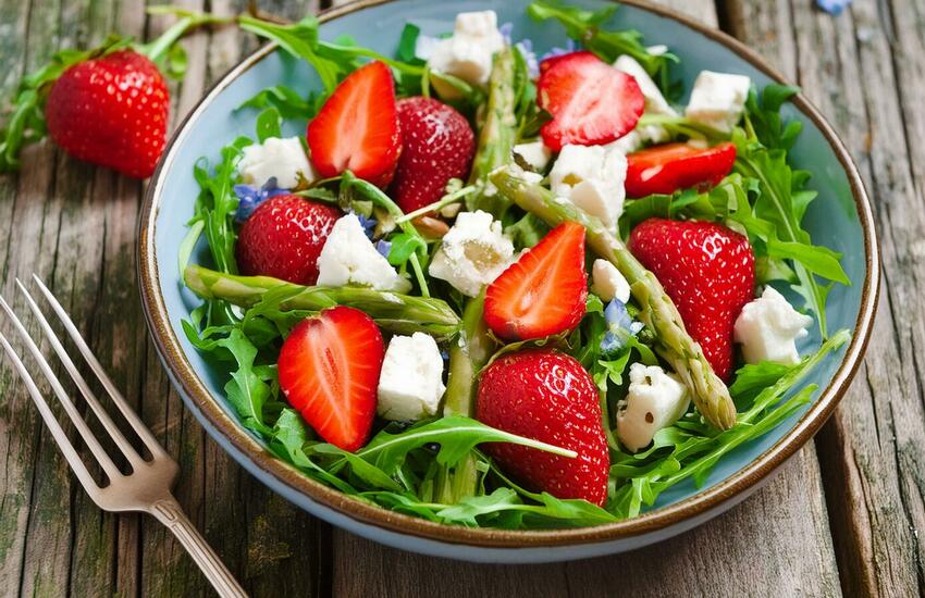 Epres-spárgás-rukkolás-feta sajtos saláta