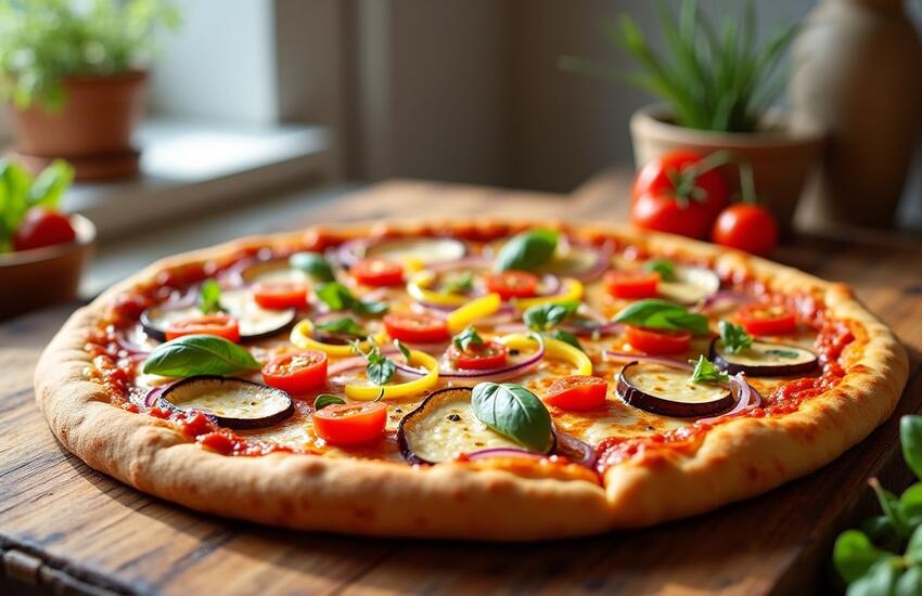 Gluténmentes, vegán pizza