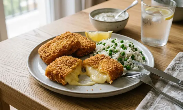 Rántott trappista rizibizivel