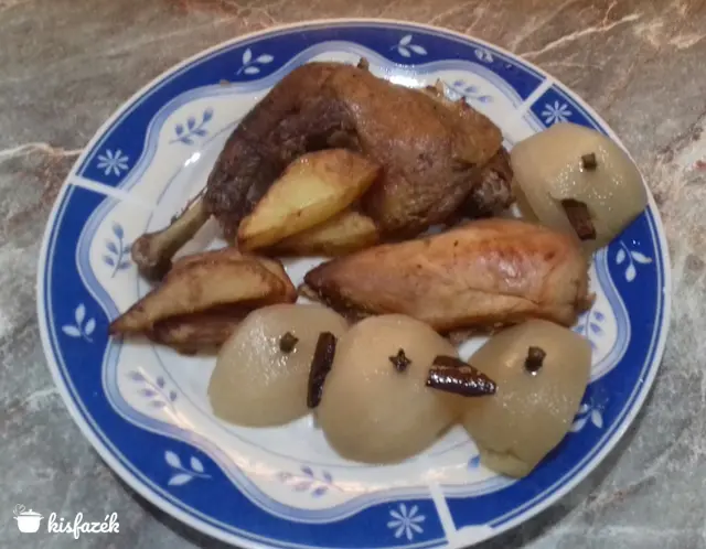 Sült fácán fahéjas szegfűseges körtével