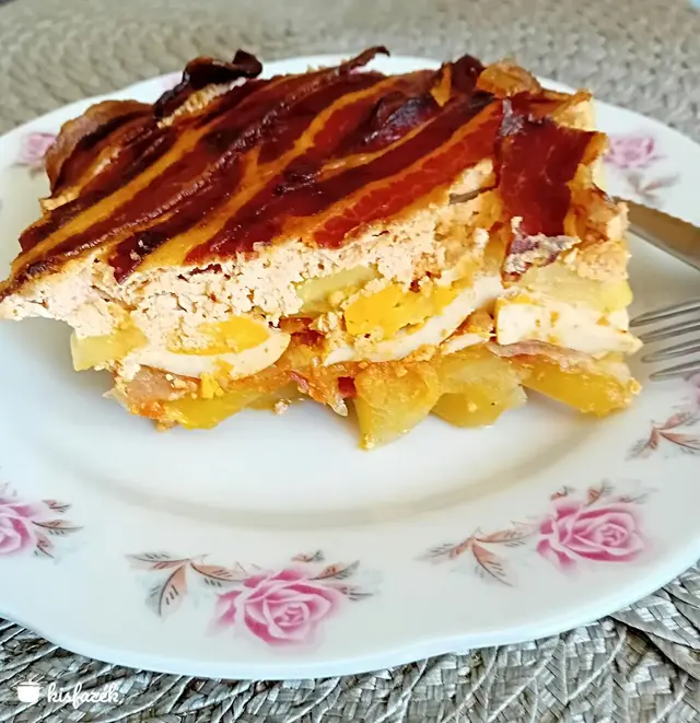 Zöldséges-baconos rakott krumpli