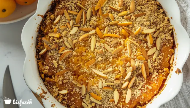 Naspolyás morzsasüti, crumble