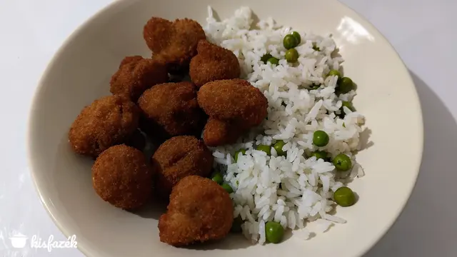 Rántott gomba rizibizivel