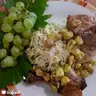 Szőlős sült csirkecomb