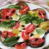 Caprese saláta grillezett padlizsánnal